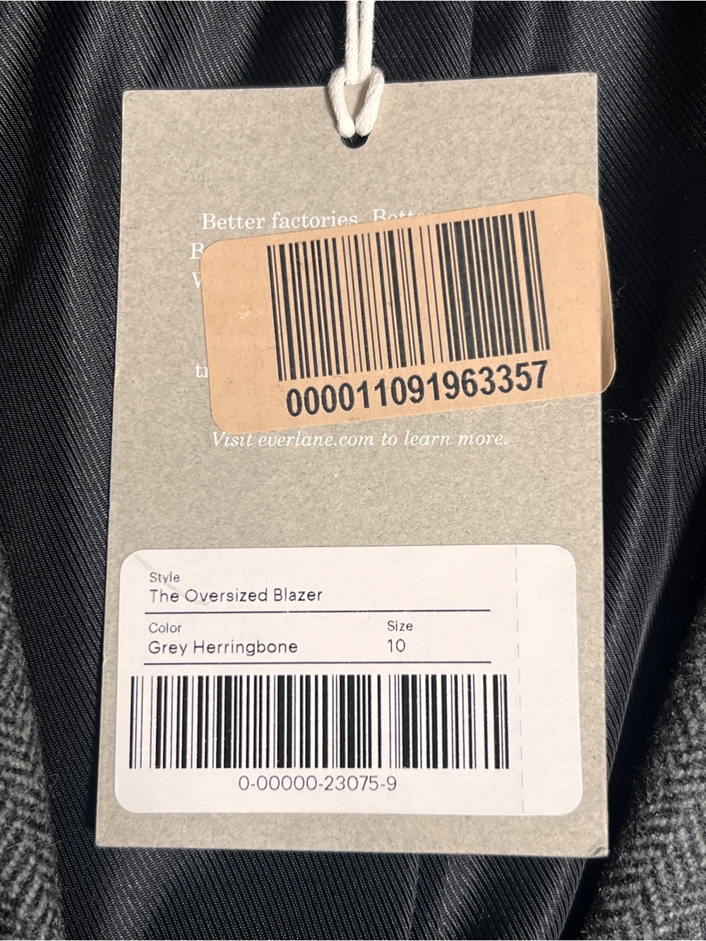 NWT Everlane Grey Herringbone Oversized Blazer, Size 10 - Picture 11 of 14